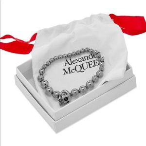 Alexander McQueen skull spherical-bead metal bracelet new